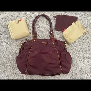 Storksak Olivia Diaper Bag in Maroon